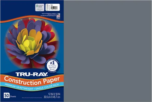 Vista 47 de Tru-Ray® Papel de construcción, 12.0 in x 18.0 in, 50% reciclado, azul atómico, paquete de 50