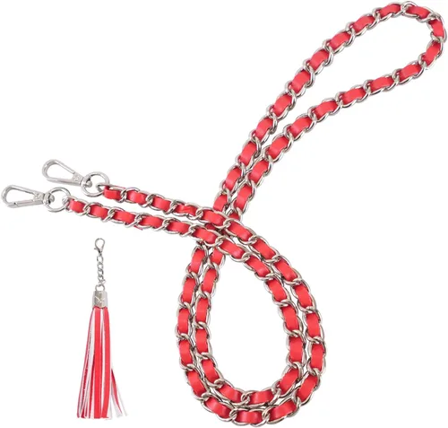 Vista 11 de VanEnjoy Correa de cadena para bolso con borla, piel de microfibra, repuesto para correas de hombro para bolso de 47 pulgadas Negro