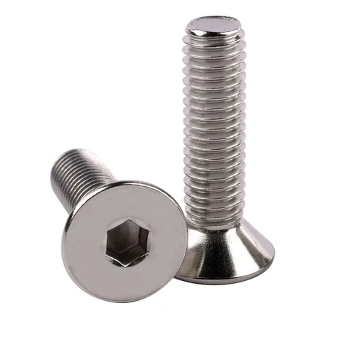 Vista 17 de Tornillos avellanados de cabeza plana de 1/4-20 x 1-1/2", pernos de casquillo hexagonal, acero inoxidable 304 18-8, rosca de máquina completa