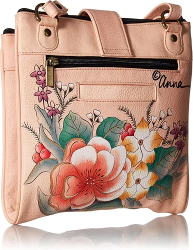 Vista 2 de Anna by Anuschka Genuine Leather Travel Organizer Triple Compartment - Hand-Painted Original Artwork