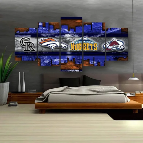 Vista 7 de Póster del equipo deportivo de la ciudad de Denver, lienzo deportivo, patrón artístico de pared, diseño Art Deco para fanáticos, decoración