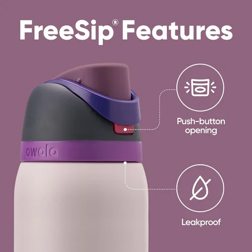 Vista 4 de Owala Botella de agua aislada de acero inoxidable de 32 onzas con popote y funda protectora de silicona de 32 onzas