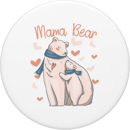 Vista 3 de Mama Bear - PopSockets intercambiables para el día de la madre, para embarazo, oso polar para niños