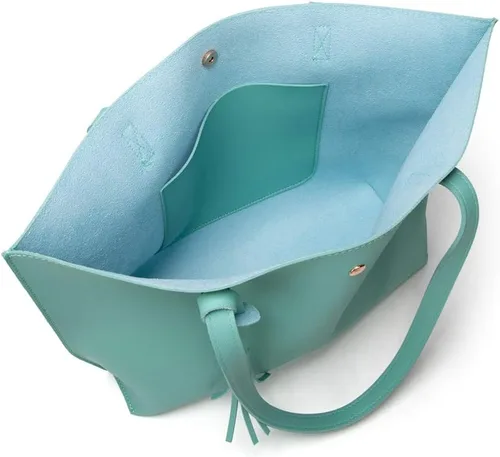 Vista 6 de Dreubea - Bolsa de hombro y de mano de piel sintética suave para mujer, con borla, de gran capacidad