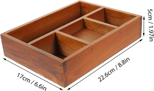 Vista 2 de Cabilock Bandeja de joyería dorada para perfumes, bandeja de tocador de tocador, compartimento de madera, organizador de maquillaje, solución