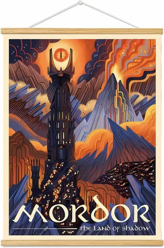 Vista 9 de Meksular Impresiones artísticas de pared de paisaje de la Tierra Media, pintura en lienzo, carteles de fantasía, imágenes de pared, para regalo