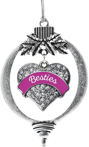 Vista 87 de Inspired Silver Adornos festivos de dije de corazón pave de plata con circonitas cúbicas
