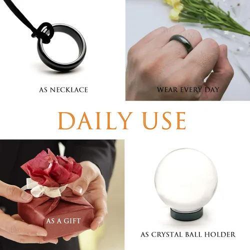 Vista 57 de Morchic - Anillos unisex de piedras de hematita, para equilibrar ansiedad, chakra raíz, (paquete de tamaños mixtos)