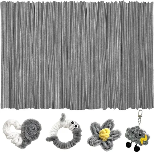 Vista 14 de Limpiapipas Suministros de Artesanía Tallos de chenilla para manualidades de bricolaje Purpurina dorada+plata