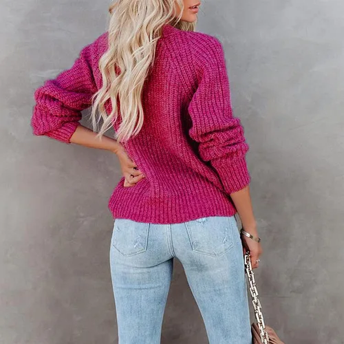 Vista 6 de Chaqueta de manga larga para el hogar, chaqueta tipo túnica de otoño para mujer, ajuste cómodo, bolsillo grueso, cuello en V