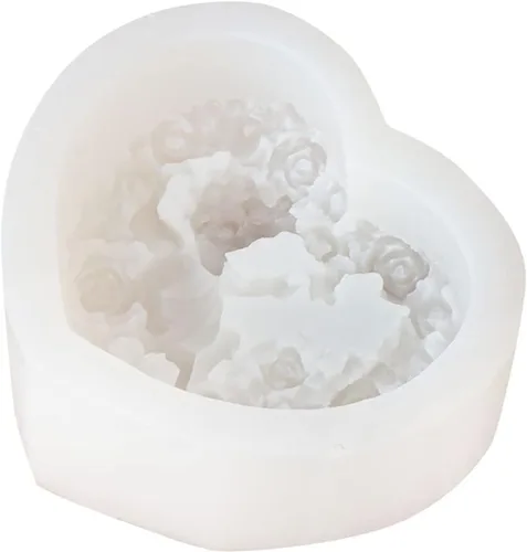 Vista 6 de Molde de vela de corazón de amor, molde de silicona para velas de bebé, molde de jabón hecho a mano, moldes de caramelo de fondant, herramienta