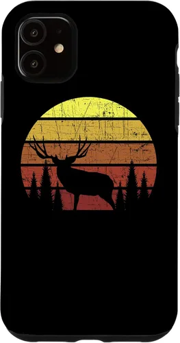 Vista 6 de iPhone 12 Mini Mule Caza de ciervos - Retro Sunset Hunter Outdoorsmen Estuche de regalo
