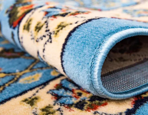Vista 6 de Unique Loom Espahan Collection - Alfombra de área Cape Cod (2 pies 2 pulgadas x 3 pies 1 pulgada, rectangular, azul/negro)