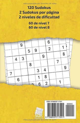 Vista 2 de 120 Sudokus Tamaño bolsillo Nivel Avanzado Niveles 7 y 8 (Spanish Edition)