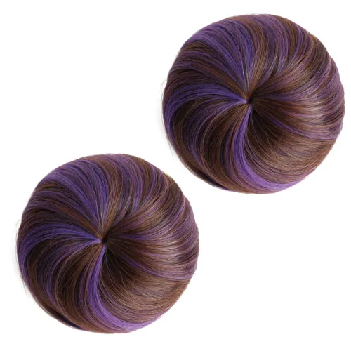 Vista 24 de 2 extensiones de moño de cabello, accesorio de peluca, extensiones de cabello rizado y ondulado, extensiones de cabello recogido, extensión de moño