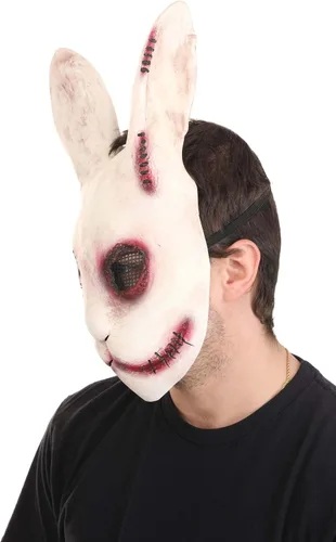 Vista 3 de Fun Costumes Máscara de conejo malvado aterrador estándar