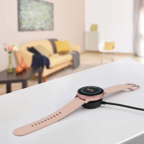Vista 2 de Cargador de reloj Samsung Galaxy de carga rápida compatible con Galaxy Watch 7/6/6 Classic/5/5 Pro/4/4 Classic/3/Active Ultra/Active 2 Adaptador