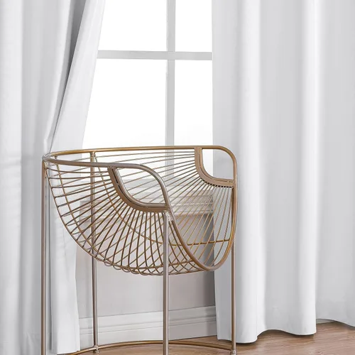 Vista 6 de OVZME Cortinas 100% opacas de 84 pulgadas de largo, 2 paneles para sala de estar, cortinas opacas blancas grisáceas, cortinas con aislamiento