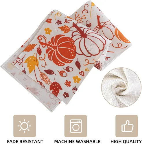 Vista 6 de Keketoarrange Camino de mesa de otoño, calabazas de Acción de Gracias, cosecha de otoño, hojas de arce, centro de mesa, decoración de mesa