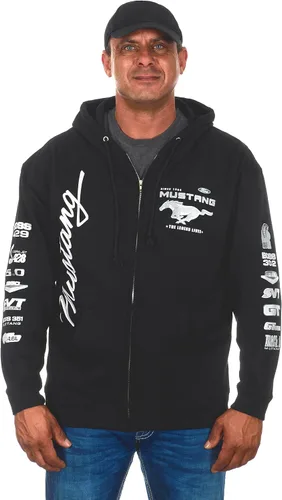 Vista 2 de Jh Design - Sudadera con capucha para hombre Ford Mustang en 5 estilos y cremallera completa