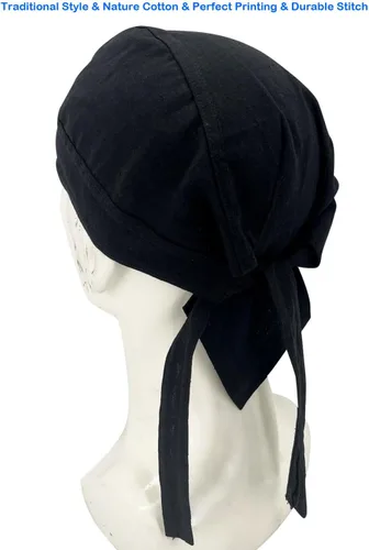 Vista 2 de Gorro de algodón Do Rags Skull Beanie Doo Rag Chef Bandana Sombrero soldador Soldadura Sudor Skull Caps Rags Rags Casco Liner para hombres y mujeres