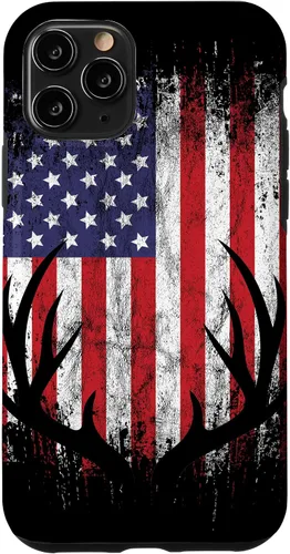 Vista 29 de Deer Hunting American Flag Whitetail Buck Antlers Case for iPhone 17