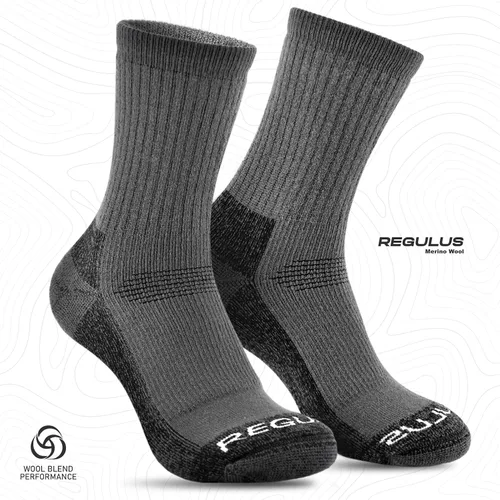 Vista 2 de Regulus Calcetines de lana merina, calcetines de senderismo para hombres y mujeres, calcetines atléticos acolchados para correr, calcetines de media