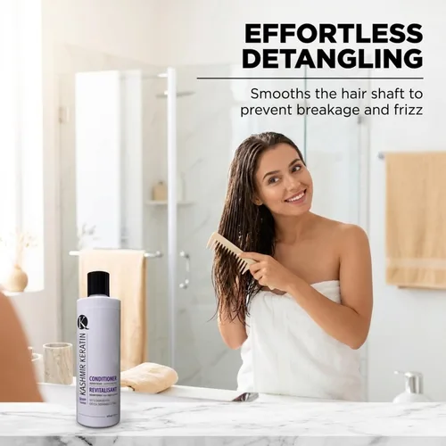Vista 6 de Kashmir Keratin Acondicionador profundo para cabello graso y dañado sin sulfatos y parabenos (8 onzas líquidas)