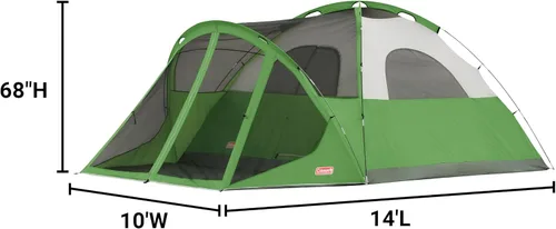 Vista 4 de Coleman Evanston Tent with Screen Room Weatherproof Tent Sets Up in 15 Mins Included Rainfly & Carry Bag Made of PFAS-Free
