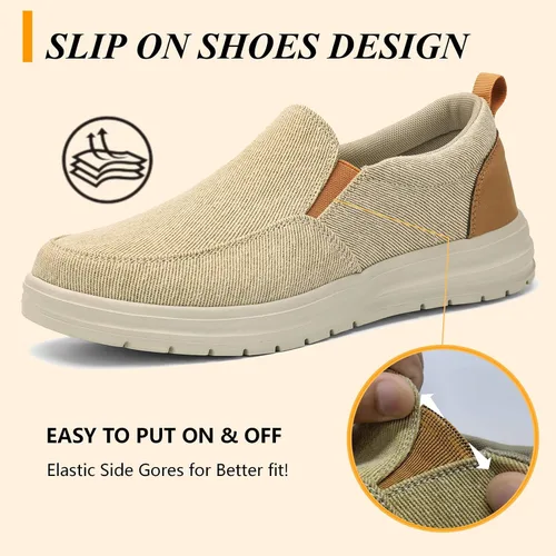 Vista 4 de Moodeng Mocasines sin cordones para hombre, zapatos casuales ligeros y cómodos, zapatos náuticos, zapatos de conducción al aire libre