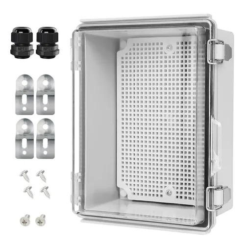 Vista 36 de LeMotech Caja Eléctrica, IP67 Impermeable con Bisagras Cubierta Transparente Pestillo de Acero Inoxidable Caja de Conexiones, Carcasa Eléctrica