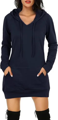 Vista 2 de BEPEI Sudadera de manga larga con capucha para mujer con bolsillos