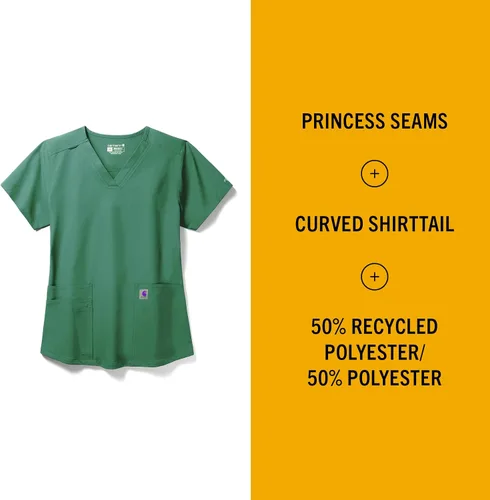 Vista 2 de Carhartt Top Force con cuello en V y 5 bolsillos para mujer