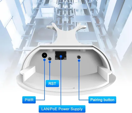 Vista 4 de Todaair Puente inalámbrico seguro de 1640 pies y 2.4 GHz, emparejamiento de 1 toque, soporte de cámara bala CCTV, alimentación POE, paquete de 2