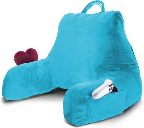 Vista 14 de Nestl Almohada de lectura para niños y adolescentes con espuma viscoelástica triturada, almohadas de respaldo para leer, ver y jugar, uso