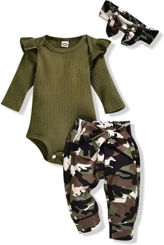 Vista 195 de Aalizzwell Conjunto de mameluco acanalado para bebé recién nacido prematuro para otoño e invierno