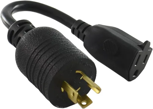 Vista 8 de Conntek 30128-YW Adaptador de enchufe de bloqueo NEMA L5-15P a NEMA 5-15/20R Amarillo