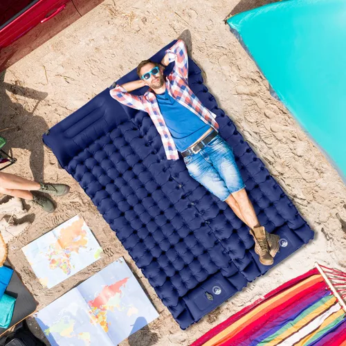 Vista 7 de Wakeman Outdoors - Colchoneta inflable con bomba de pie incorporada - Colchón impermeable para campamento - Equipo de campamento imprescindible por