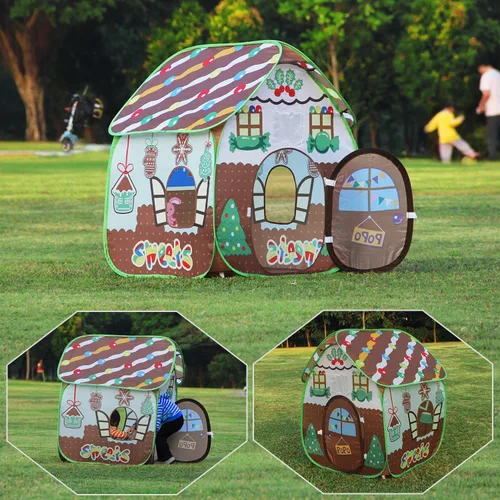 Vista 4 de Tienda de juguetes para niños en interiores y exteriores. Tienda de juguetes, castillo de princesa y príncipe. Los niños juegan en una tienda