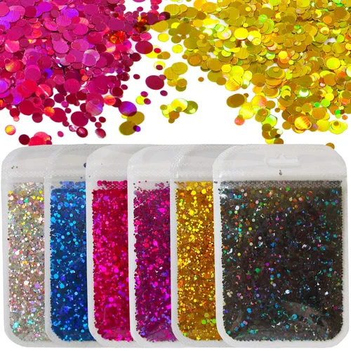 Vista 9 de LoveOurHome 2.12 oz con forma de mariposa, copos de purpurina gruesos, Mylar holográfico, lentejuelas, confeti, destellos, manicura, decoración