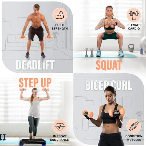 Vista 3 de Yes4All Mancuernas Hexagonales de Vinilo - Juego de 2 Mancuernas para Gimnasio en Casa y Entrenamiento de Fuerza (Opciones de Peso de 2-15 libras)