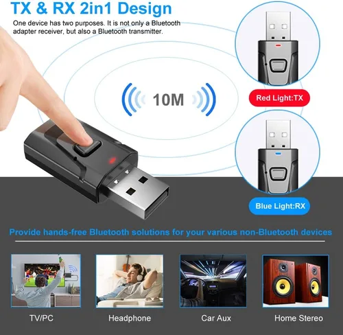 Vista 3 de Adaptador auxiliar Bluetooth para automóvil, receptor de música estéreo inalámbrico 5.0 con cancelación de ruido, kits de automóvil manos libres