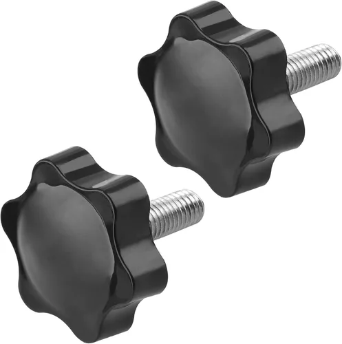 Vista 8 de 6 Piezas de Pomo de Estrella Roscado de M4 x 20mm, Manija de Perilla de Sujeción en Forma de Hexágono de Plástico para Reemplazo de Base de Paraguas
