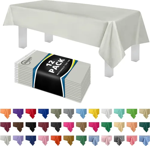 Vista 23 de Mantel de plástico de alta calidad - 54 in. x 108 pulgadas. Grandipity - Mantel rectangular (6 y 12 unidades), Agua (Aqua)