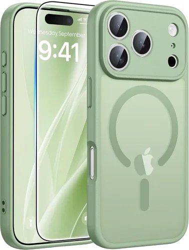 Vista 174 de FNTCASE - Funda para iPhone 16 Pro: magnética, mate, translúcida, de grado militar, protectora contra caídas, resistente, fina, duradera y a prueba