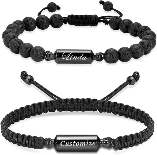 Vista 10 de Hearbeingt Pulsera de urna de cremación para cenizas de cuerda ajustable, pulsera cilíndrica para cenizas para hombres y mujeres, pulsera