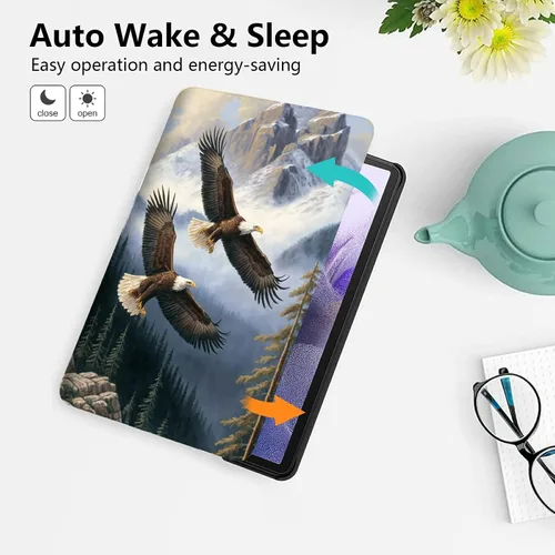 Vista 47 de Funda para tablet Fire 7 (12ª generación, versión 2022), delgada, a prueba de golpes, delgada, de piel sintética, con función de apagado/encendido