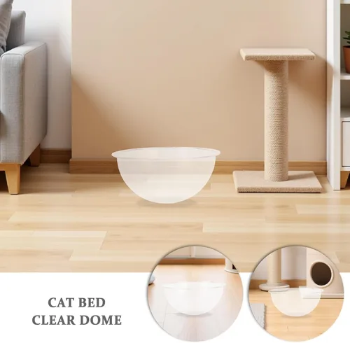 Vista 8 de Cubierta de cúpula acrílica para marco de escalada de gatos, accesorios transparentes para nido de cápsulas, 13.78 pulgadas para interiores, cama