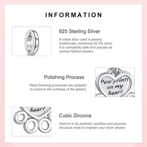 Vista 57 de Amufer S925 Charms for Women, compatible with Pandora Bracelets and Necklaces, Jewelry Gift