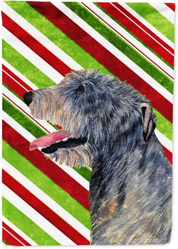 Vista 308 de Caroline's Treasures SC9334GF - Bandera decorativa para jardín, diseño de bastón de caramelo inglés, diseño de bulldog inglés, tamaño jardín
